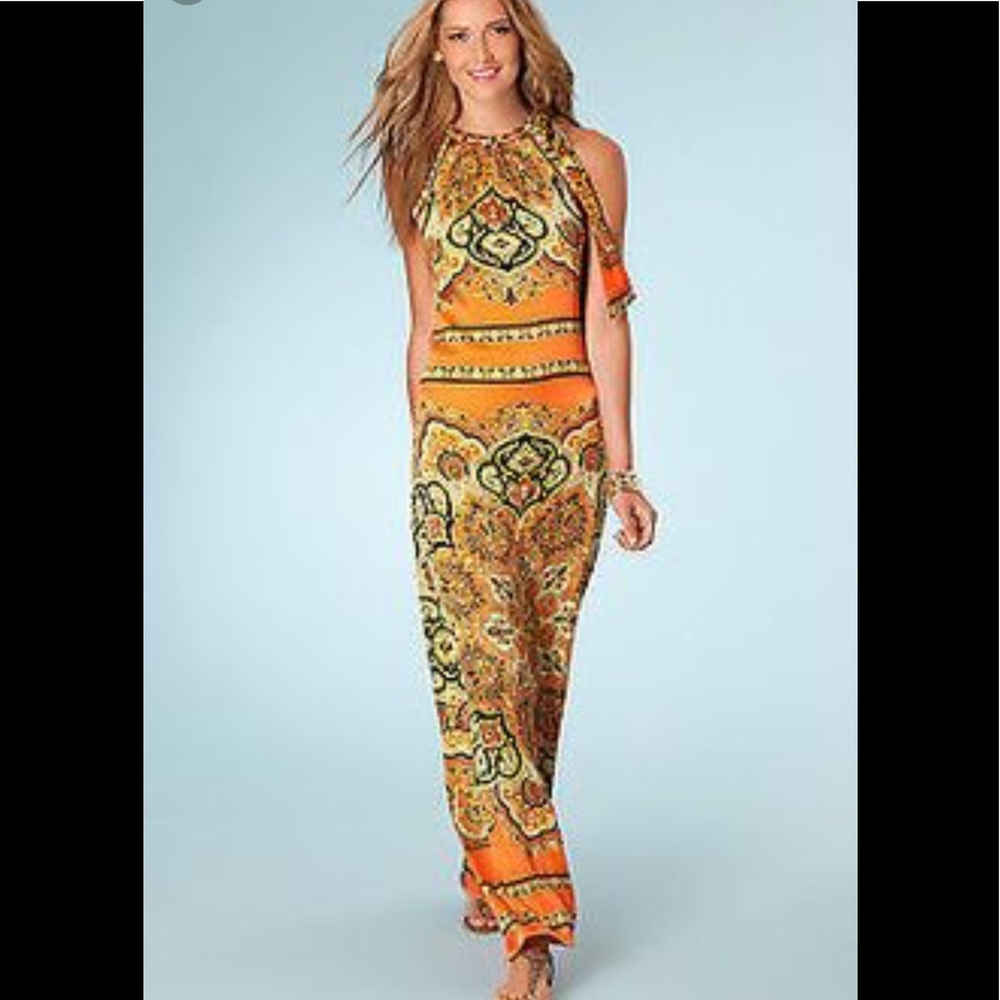 Silk blend long dress